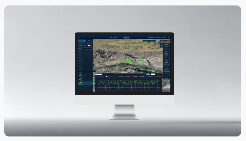 MR5000 Monitoring Radar in campo con scansione a 360°