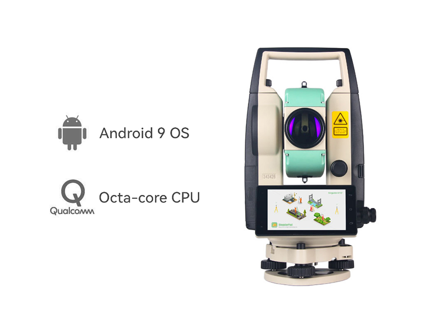 STSA9 Android Total Station con sistema operativo Android 9 e CPU octa-core Qualcomm