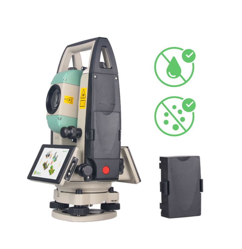 STSA9 Android Total Station con design resistente, batteria agli ioni di litio da 5000 mAh e protezione IP55