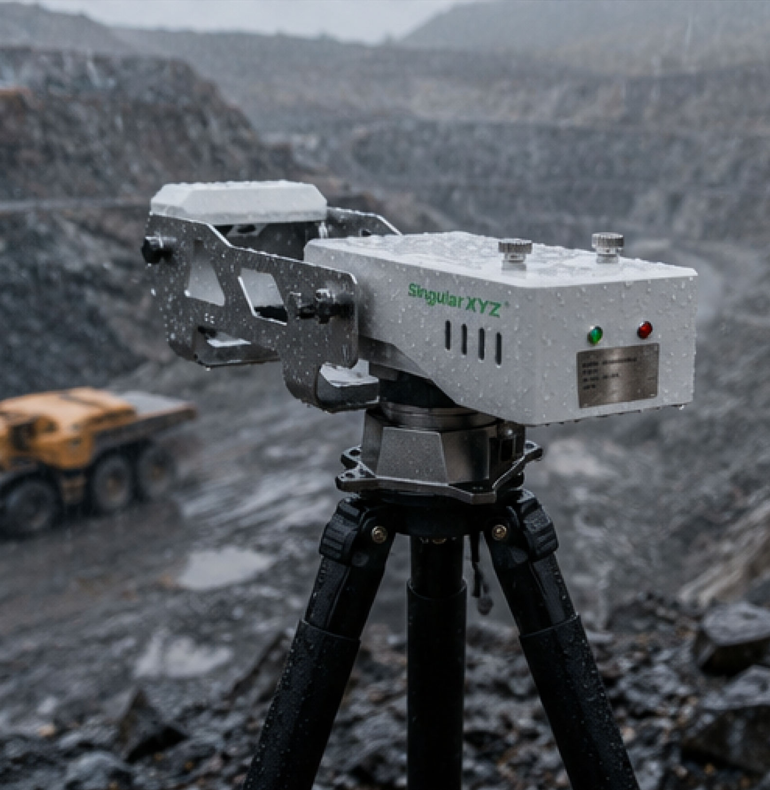 MR5000 Monitoring Radar in campo con scansione a 360°