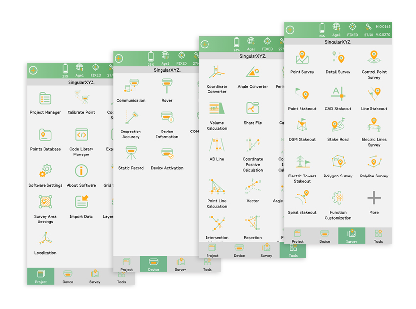 Interfaccia utente di SingularPad su dispositivo mobile