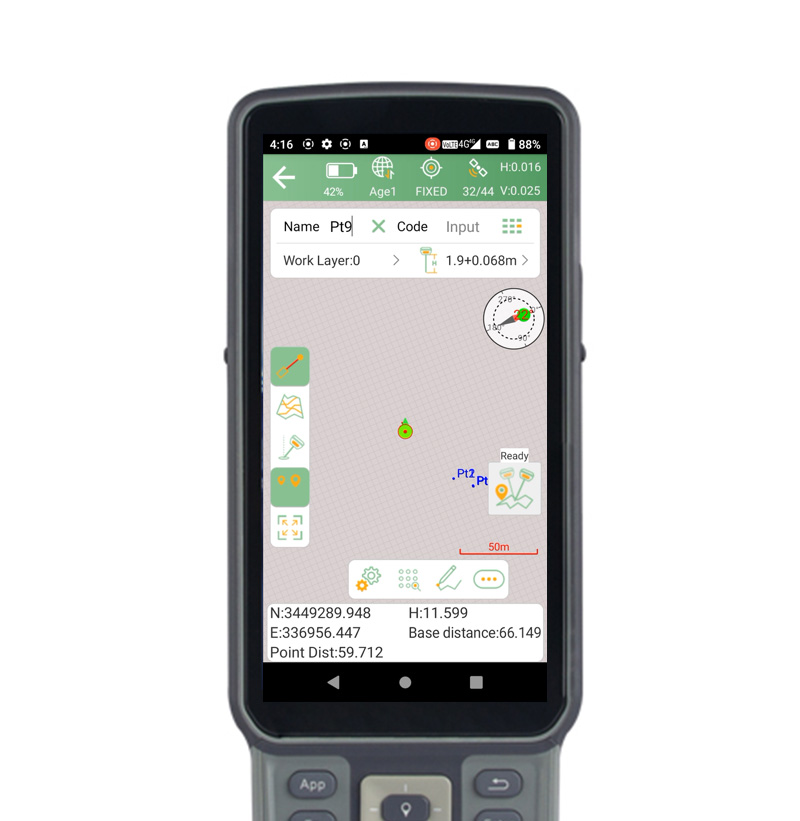 Rilevamento laser con SingularPad su dispositivo mobile